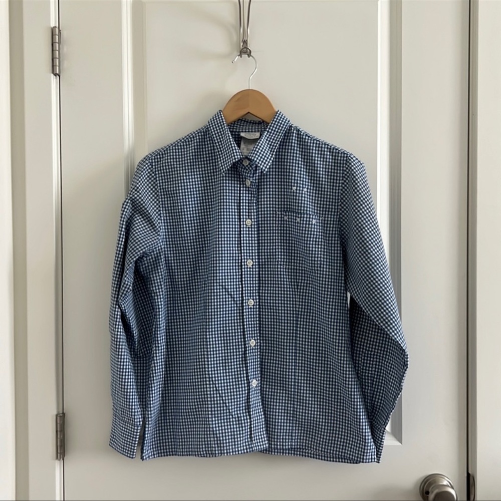 Disney Parks Long Sleeve Button Down Shirt - Blue Gingham (M)